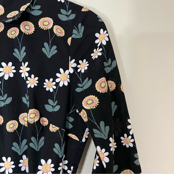 BODEN KITTY SHIRT DRESS BLACK FLORAL SIZE 2 - Picture 8 of 12